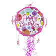 Pink Bubbles Happy Birthday Round Pinata