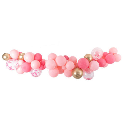 Load image into Gallery viewer, Pink Princess themed balloon garland for backdrop decoration.
