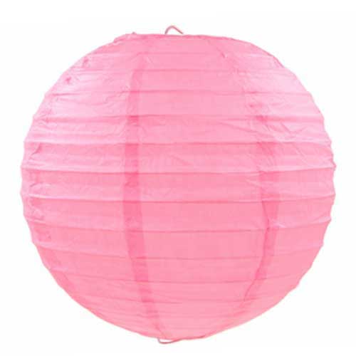 Load image into Gallery viewer, Pink Paper Lantern - Have a elaborated and outstanding party decoration to have for your party event. Put up these captivating chevron stripes paper lanterns with some balloons, pompoms with matching colours and have a fascinating party decoration.
