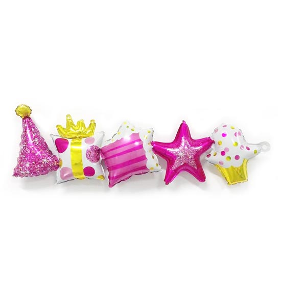 Pink and bright coloured balloon garlands for the birthday backdrop decoration.