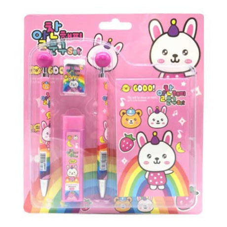 Pink Rabbit kids stationery gift pack for your kids birthday party or boys goody bags 