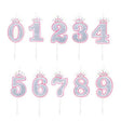 Pink Silver Crown Glitter Number Candles