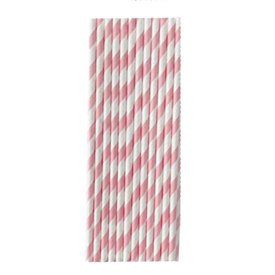 Pink Stripes Paper Straws (25pc)