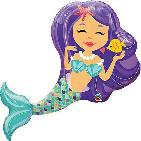 Purple Mermaid super shaped balloon.