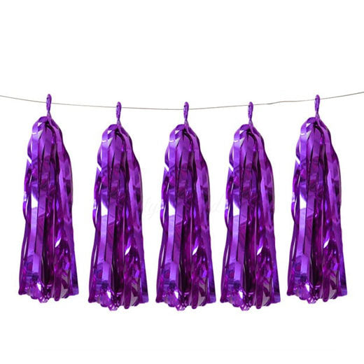 Purple Party Foil Tassels
