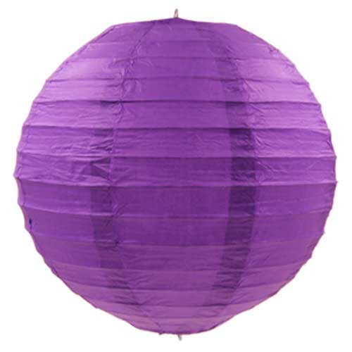 Load image into Gallery viewer, Purple Paper Lantern - Have a elaborated and outstanding party decoration to have for your party event. Put up these captivating chevron stripes paper lanterns with some balloons, pompoms with matching colours and have a fascinating party decoration.
