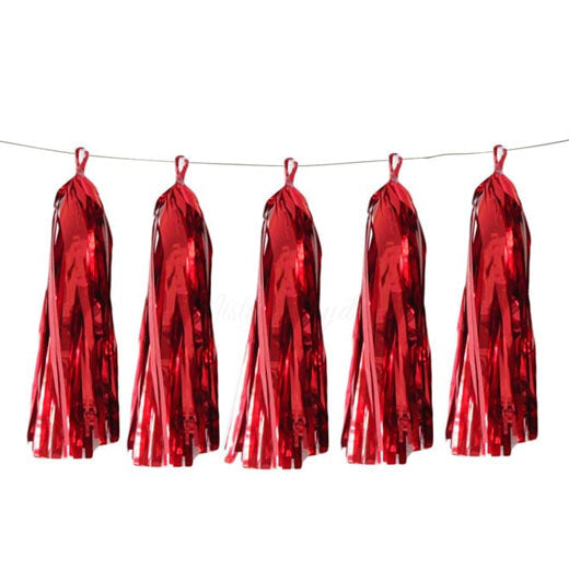 Red Party Foil Tassels