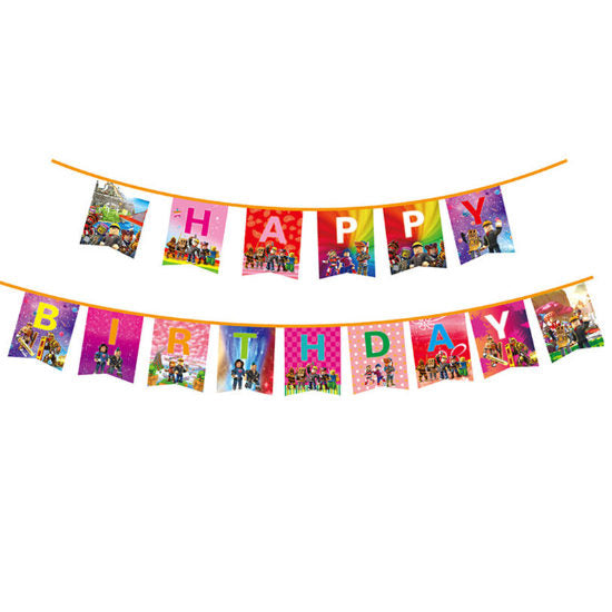 Load image into Gallery viewer, Happy Birthday Banner for the Roblox fan!
