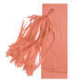 Salmon coloured papaer tassels.