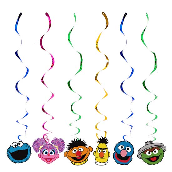 Sesame Street Swirl featuring the characters Elmo, Ernie, Bert, Cookie Monster. Oscar and Abby.