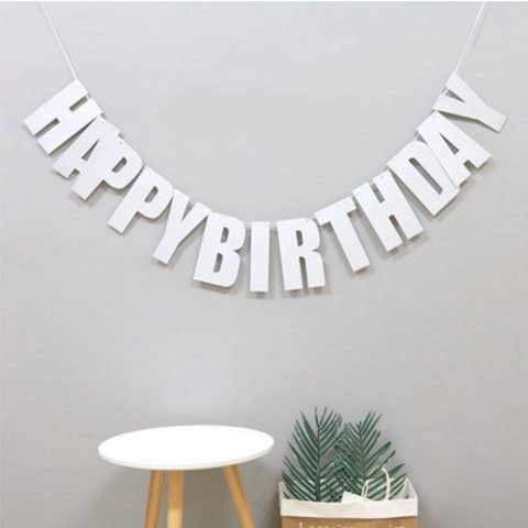 Silver Happy Birthday Banner with an outstanding shine and gloss.