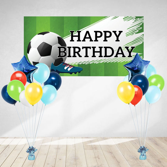 Soccer Birthday Banner & Balloon Bundle