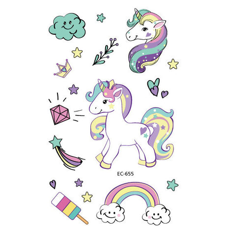 Magical unicorn in fairyland! Party tattoos for the kids to enjoy!