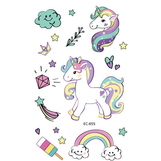 Magical unicorn in fairyland! Party tattoos for the kids to enjoy!