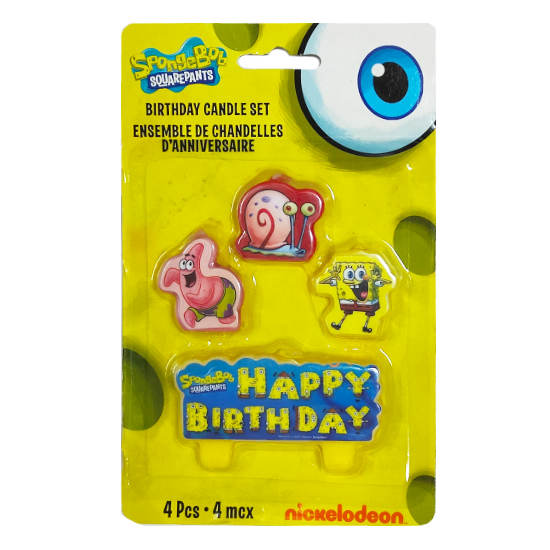 Load image into Gallery viewer, Spongebob SquarePants Happy Birthday CakeCandles.
