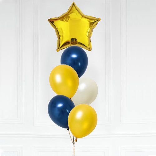 1 star with 5 latex balloons bouquet