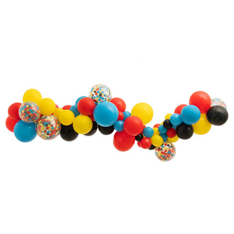 Super Heroes style Balloon Garland for the great action packed birthday party.