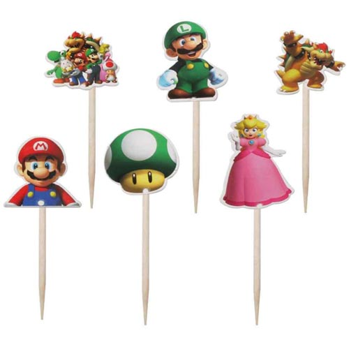 Super Mario and friends themed cupcake decoration pick.