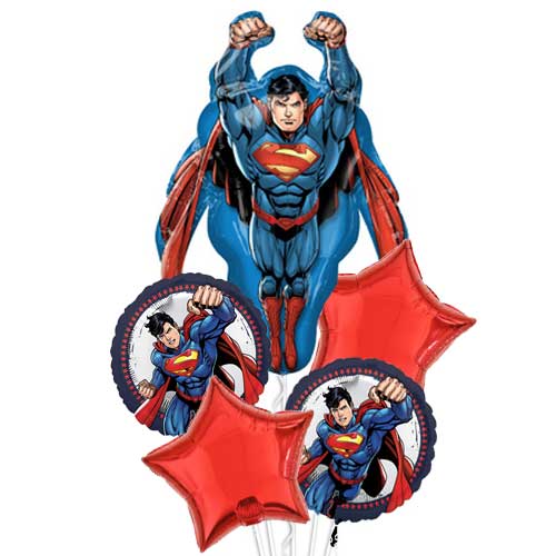 Load image into Gallery viewer, Superman Foil Balloon Bouquet
