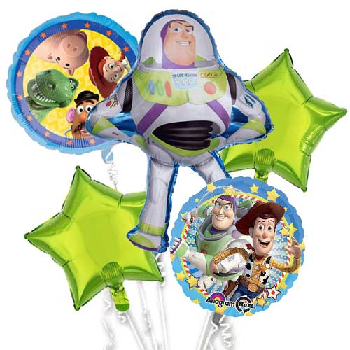 Toy Story Balloon Bouquet that features Buzz Lightyear as the main balloon