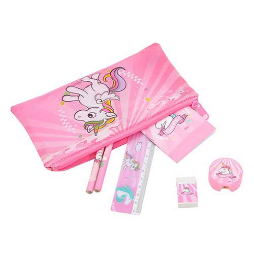 Magical Unicorn Pink Pencil Case Set for the mythical unicorn lovers A perfect favor gift pack to mark the fun and interesting Birthday Party. 