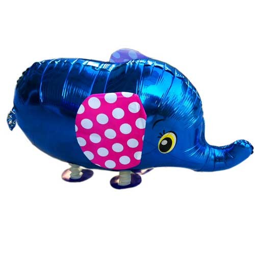 Walking Pet Blue Elephant Balloon with helium.