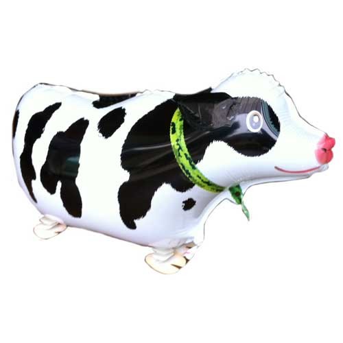 Lovely walking animal balloon in the shape of a cow.