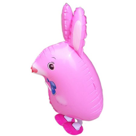 Load image into Gallery viewer, Cute Pink rabbit walking animal balloon.
