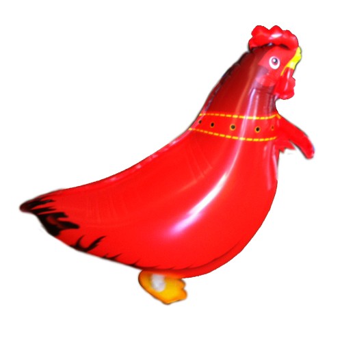 Red Rooster Walking pet balloon.
