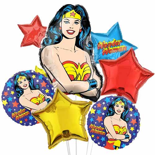 Load image into Gallery viewer, Wonder Woman Ballon Bouquet  for the real wonderful woman!
