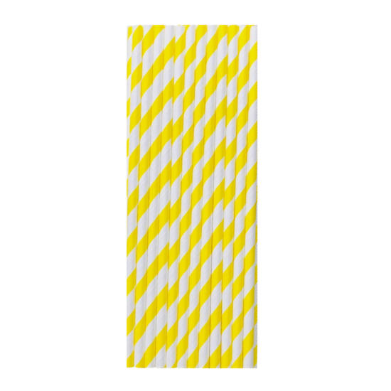 Yellow Stripes Paper Straws (25pc)