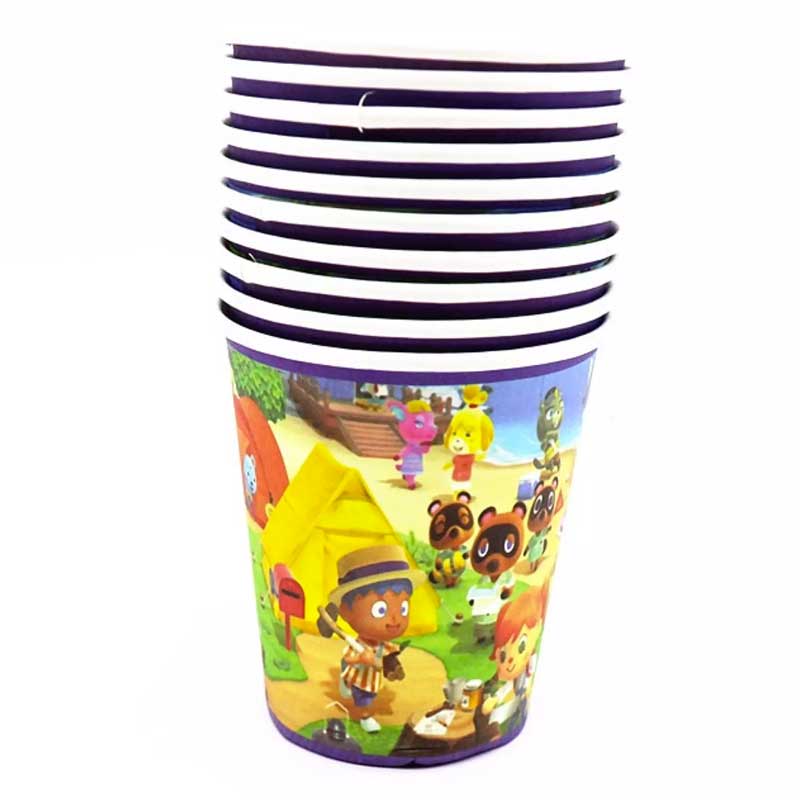 ANIMAL CROSSING TABLE COVER Birthday Party Decoration SUPPLIES BALLOON CUP  PLATE