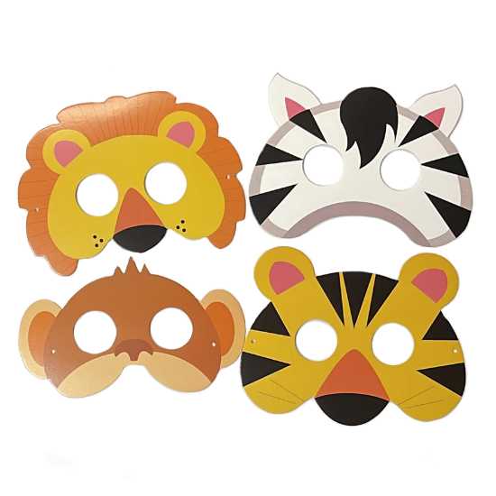 Load image into Gallery viewer, Jungle Animal Face Mask for the little one in lion and tiger and zebra and monkey designs.
