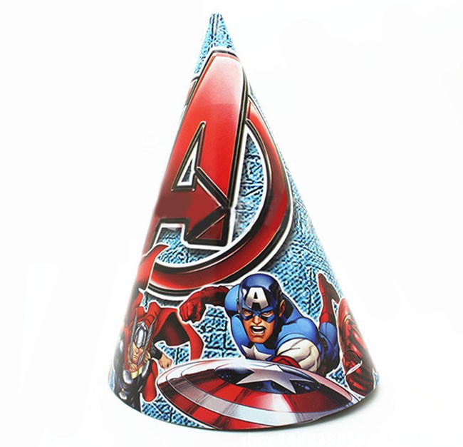 Join Iron Man, Captain America, Hulk and Thor for some action-packed party fun!  Get your guests a cone hat each for your special Avengers party