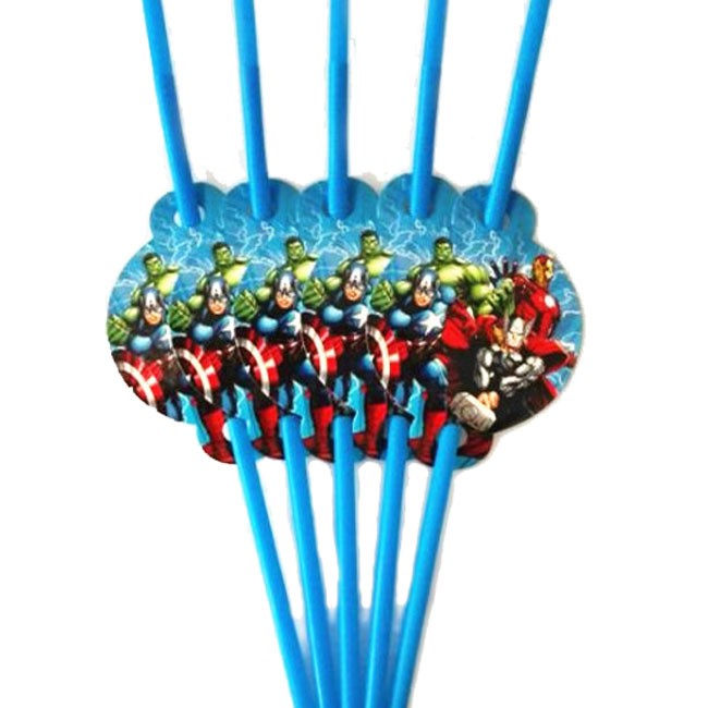 Avengers themed drinking straws! Fun drinking straws for your party guests. Makes drinking fun!