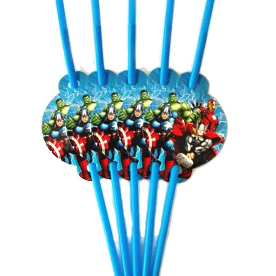Avengers themed drinking straws! Fun drinking straws for your party guests. Makes drinking fun!