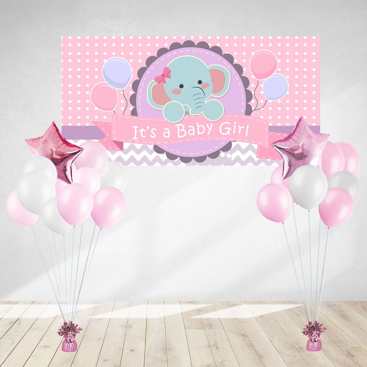 Baby Elephant It's a Girl Poster Banner