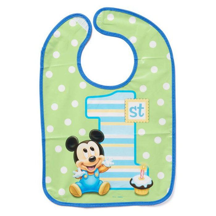 Baby Mickey 1st birthday bib
