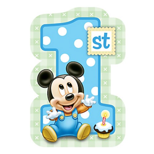 Package includes 8 invitations, 8 envelopes, 8 sticker seals to match your Baby Mickey party theme.