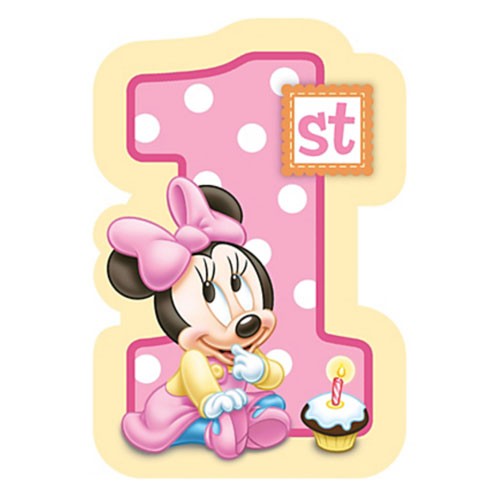 Minnie 1st Birthday Invitation Cards