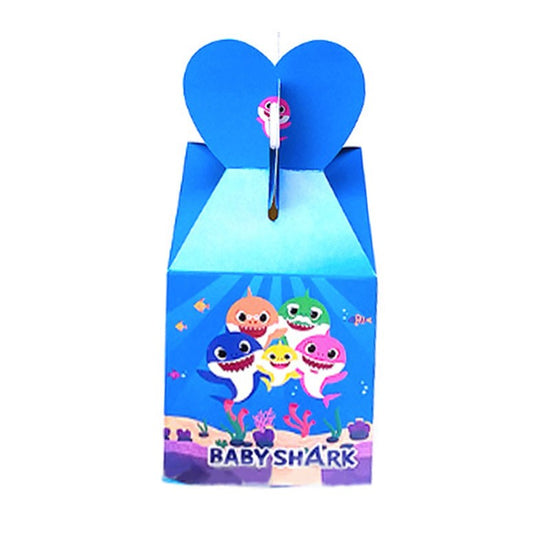 Load image into Gallery viewer, Pack your little goodie items into these remarkable Baby Shark treat boxes as door gifts to your little guests. You can pack sweets or little keepsake souvenirs
