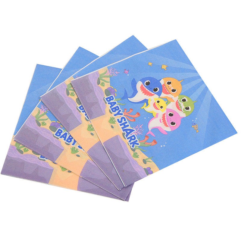 Baby Shark Party Napkins are the best for Baby Shark Birthday Dessert Table Decoration!