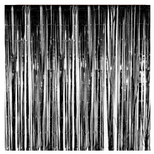 Black foil backdrop for birthday decoration.