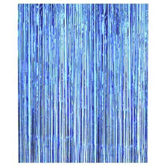 Get ready for a Blue themed party with the party backdrop set up with these blue foil streamer setup.