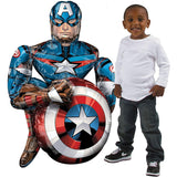 The boy just love his Captain America Avengers jumbo huge balloon!