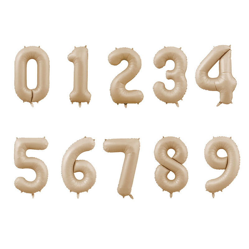 Caramel jumbo balloons for a rusty and simplistic feel.