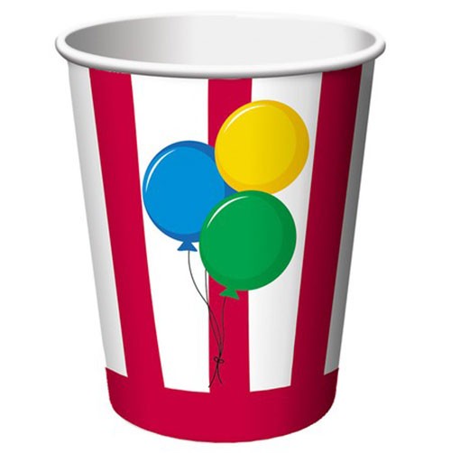 8pcs of Circus themed party paper cup. Disposable Tableware for your kids party supplies
