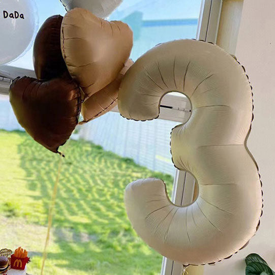 Caramel jumbo number 3 balloon
