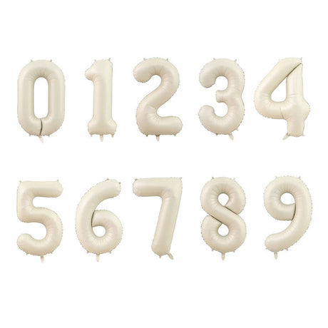 Cream coloured jumbo number balloons/