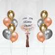 Customised Bubble Balloon with 2 Chrome Colored Latex Bouquets